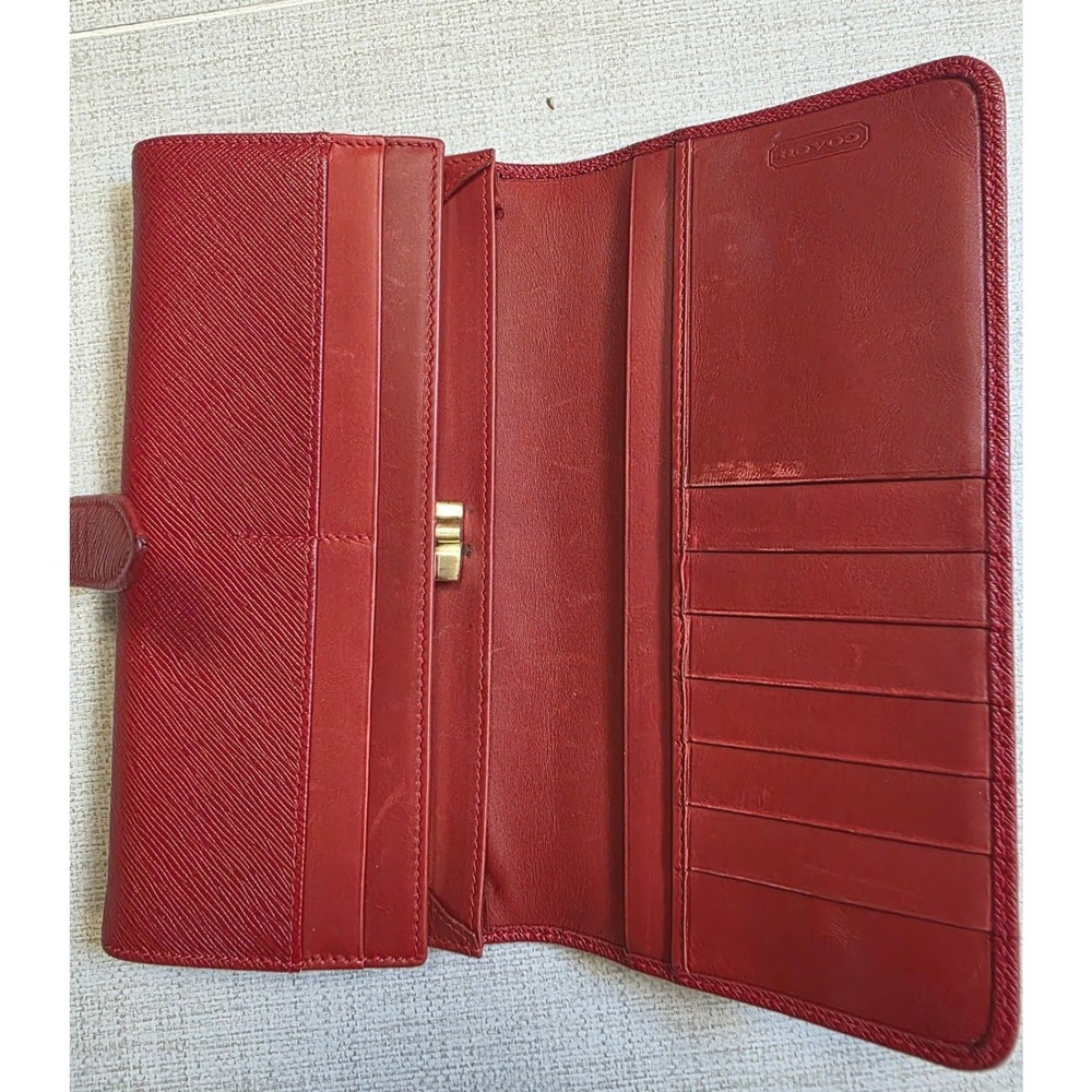 Rare Vintage Coach Gramercy Envelope Clutch Wallet 7098 Red Leather Italy 1998 - Picture 3 of 13